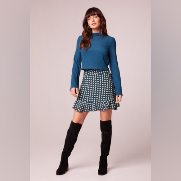 Teal Diamond Mini Skirt Band Of Gypsies NWT - Picture 2 of 7